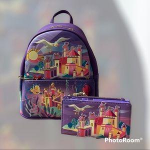 Loungefly Little Mermaid Ariel Castle Mini Backpack and Wallet Set